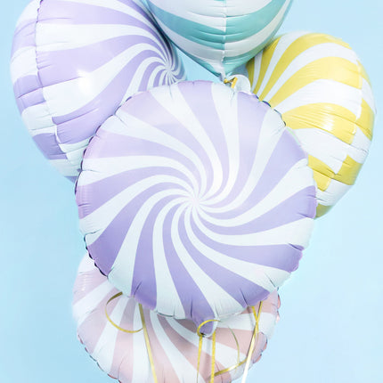 Helium Ballon Lila Swirl 45cm leeg