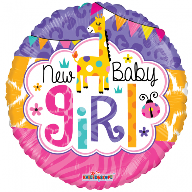 Helium Ballon Geboorte New Baby Girl 45cm leeg