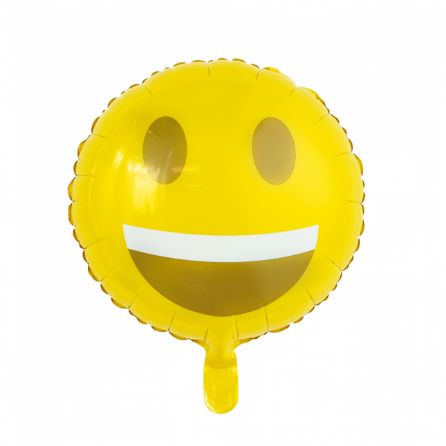 Helium Ballon Emoji Glimlach 45cm leeg