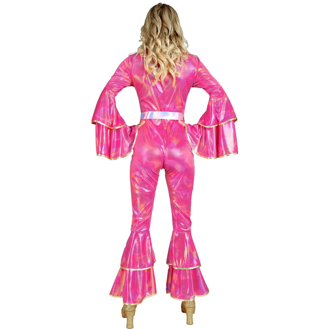 Disco 70S Jumpsuit Roze Dames