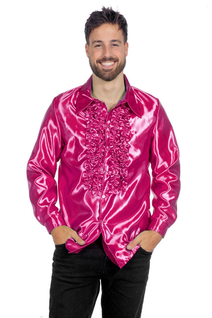 Disco Blouse Ruches Fuchsia