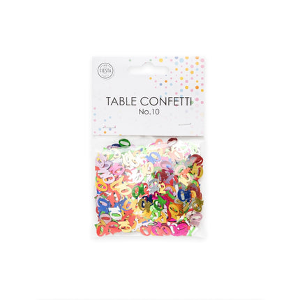 Tafelconfetti 10 Jaar Gekleurd