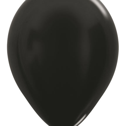 Ballonnen Metallic Black 30cm 12st