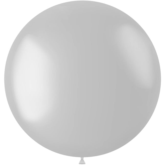 Witte Ballon Metallic Pearl White 78cm