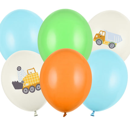 Ballonnen Set Bouwvoertuigen 30cm 6st