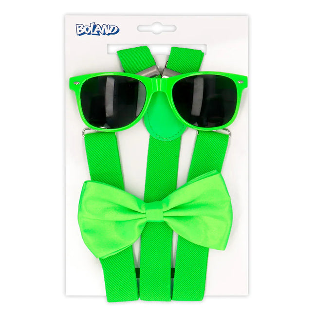 Neon Groene Accessoireset 3 delig