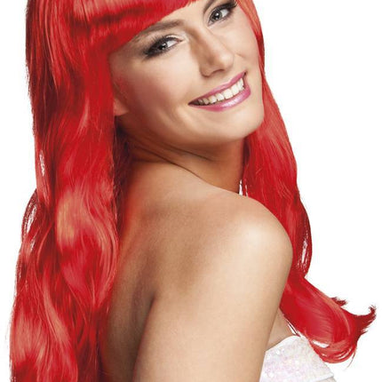 Pruik Lang Haar Rood