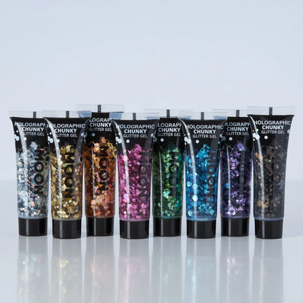 Moon Glitter Holographic Chunky Glitter Gel Pink 12ml