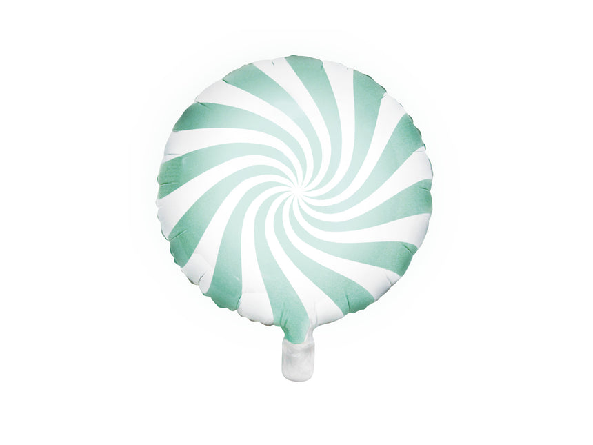 Helium Ballon Mintgroen Swirl 45cm leeg