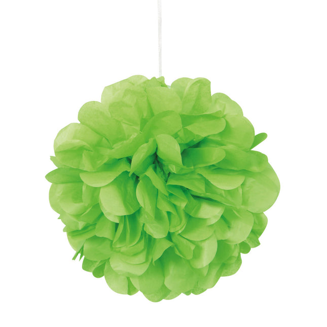 Pompon Lime Groen 20cm 3st