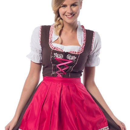 Dirndl Jurk Oktoberfest Roze 3 delig