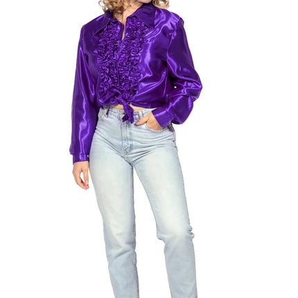 Disco Blouse Ruches Paars