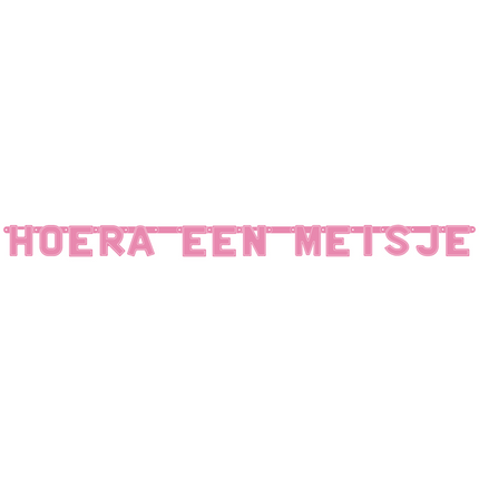 Roze Letterslinger Hoera Een Meisje