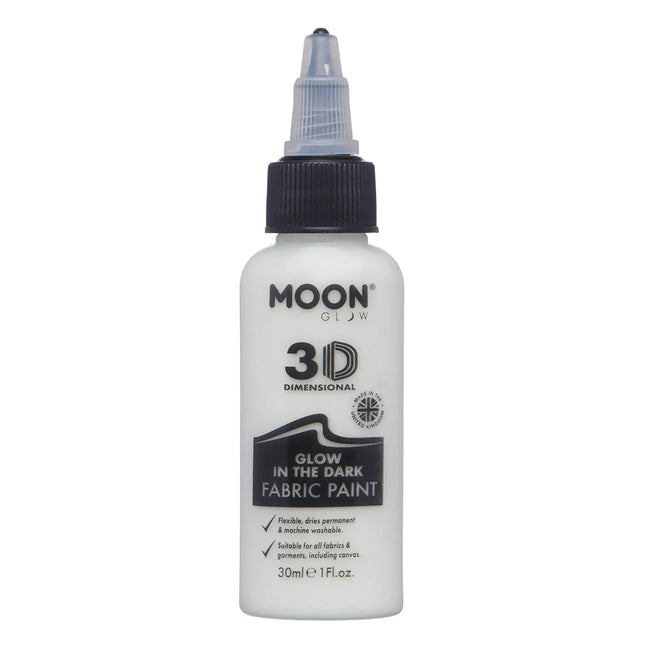 Moon Glow Glow in the Dark Fabric Paint Invisible 30ml