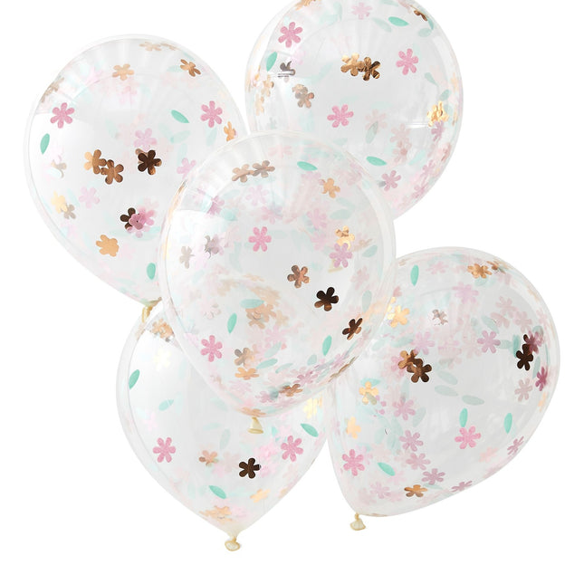 Confetti Ballonnen Bloemen 30cm 5st