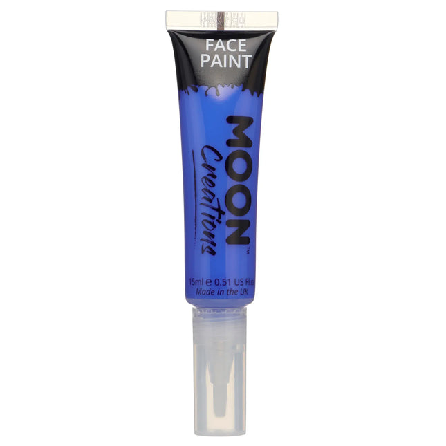 Moon Creations Face Paint with Brush Applicator Dark Blue 15ml