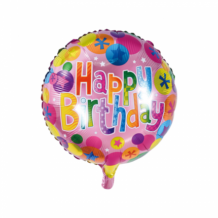 Helium Ballon Happy Birthday Confetti 45cm leeg