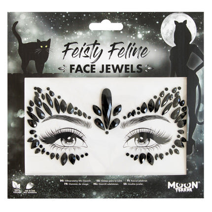 Moon Terror Halloween Face Jewels Feisty Feline