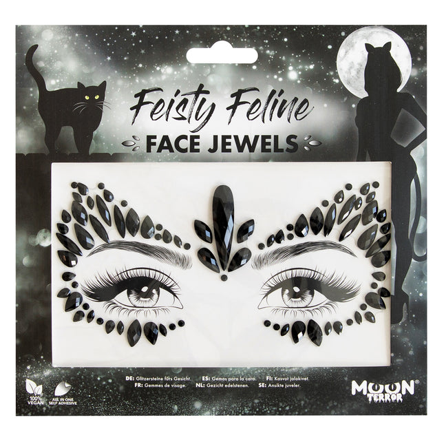 Moon Terror Halloween Face Jewels Feisty Feline