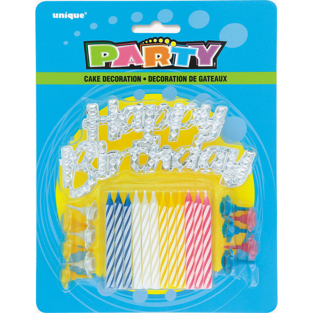 Taarttopper Happy Birthday Set 20cm 13 delig