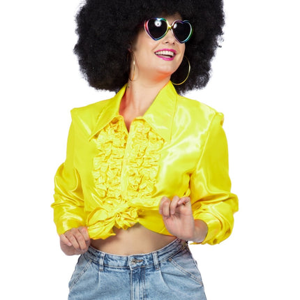 Disco Blouse Ruches Lime Groen