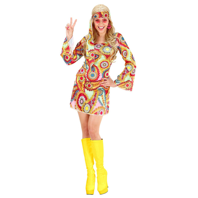 Hippie 60S Jurk Gekleurd Dames