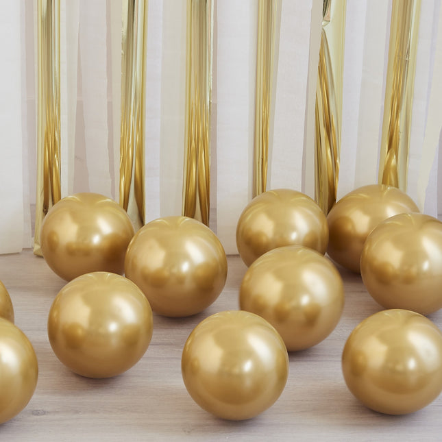 Gouden Ballonnen Chroom 13cm 40st