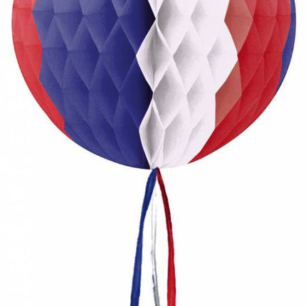 Honeycomb Bal Rood Wit Blauw 30cm