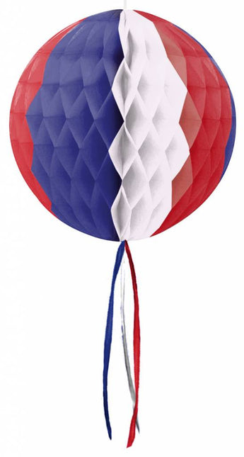 Honeycomb Bal Rood Wit Blauw 30cm