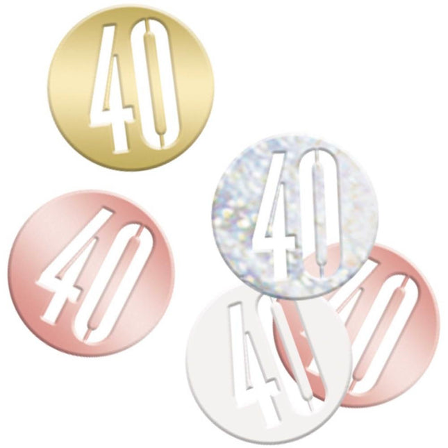 Tafelconfetti 40 Jaar Metallic 11cm 114gr