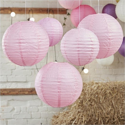 Babyshower Lampionnen Roze 5st