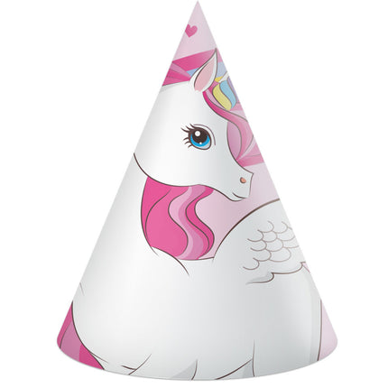 Unicorn Feesthoedjes Regenboog 6st