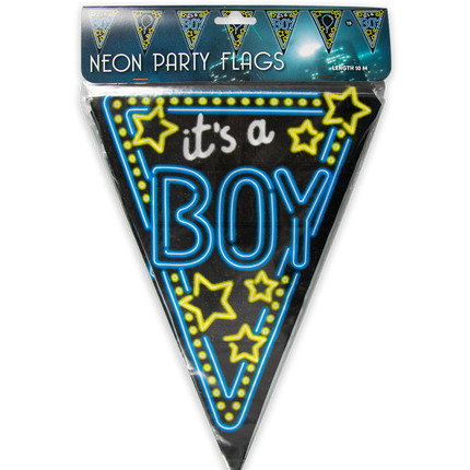 Geboorte Slingers Its a Boy! Neon 10m