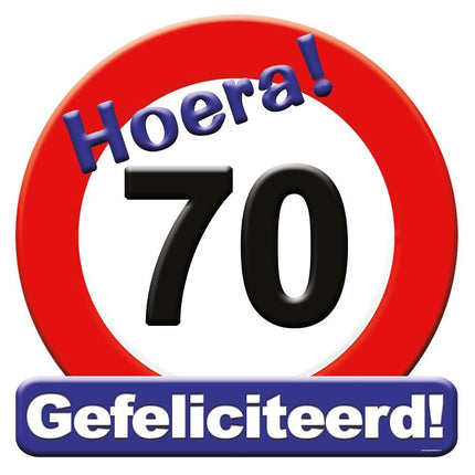 Deurbord 70 Jaar Verkeersbord 50cm