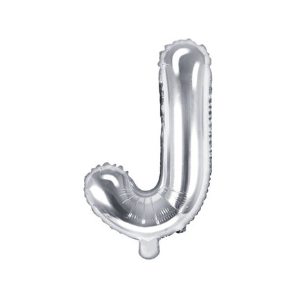 Folie Ballon Letter J Zilver Leeg 35cm