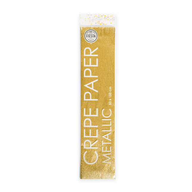 Crepe Papier Metallic Goud 50cm 1,5m