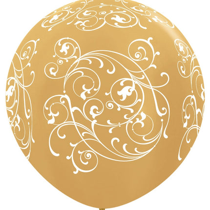 Ballonnen Filigree Metallic Gold 91cm 2st