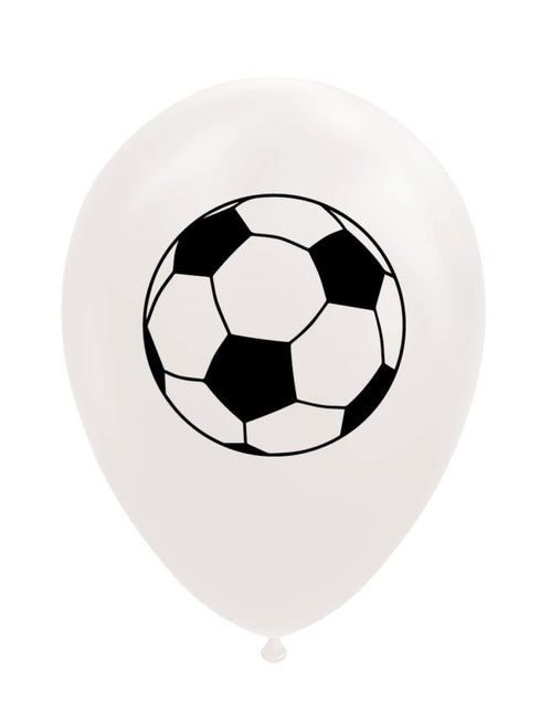 Witte Voetbal Ballonnen 30,5cm 8st