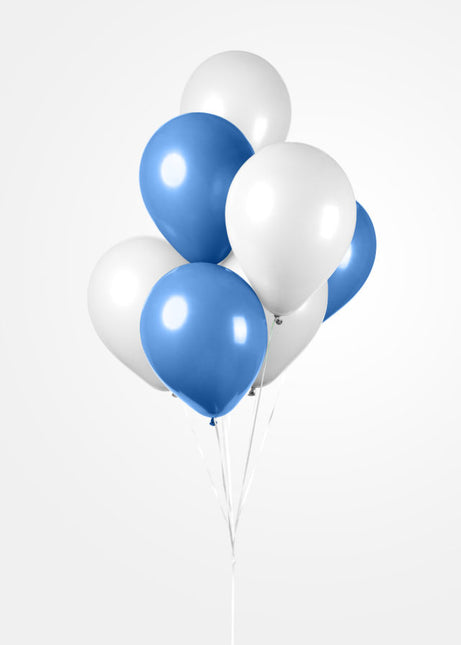 Wit Blauwe Ballonnen 30cm 10st