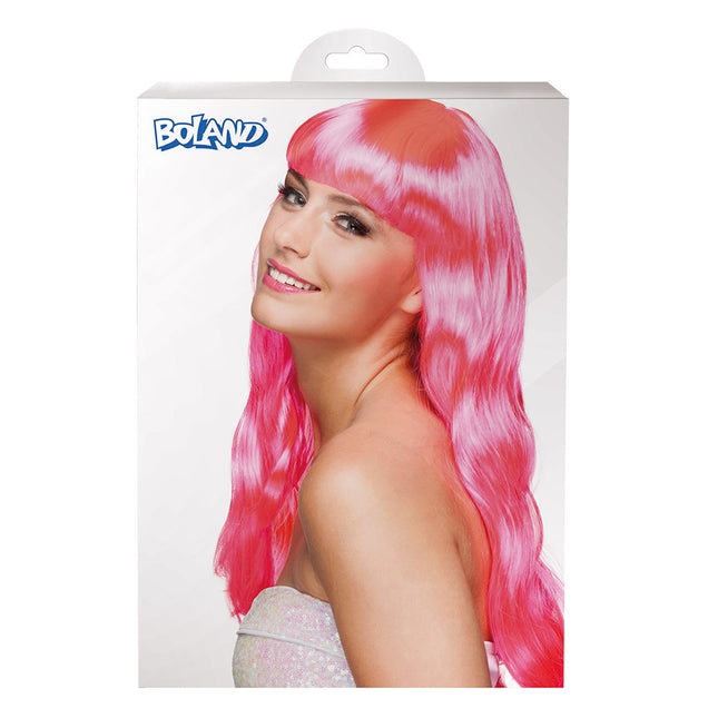 Pruik Lang Haar Fuchsia