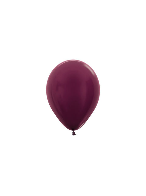 Ballonnen Metallic Burgundy 12cm 50st