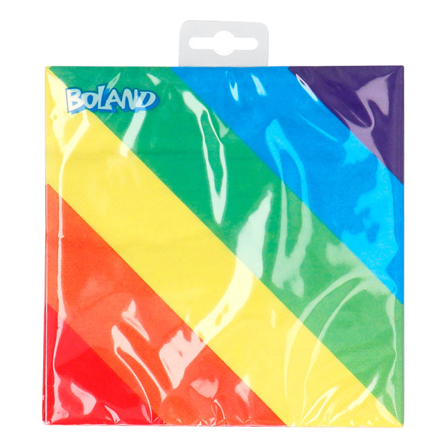 Regenboog Servetten 33cm 20st