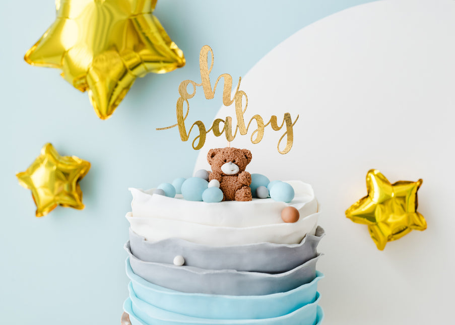 Gouden Taarttopper Oh Baby 25cm