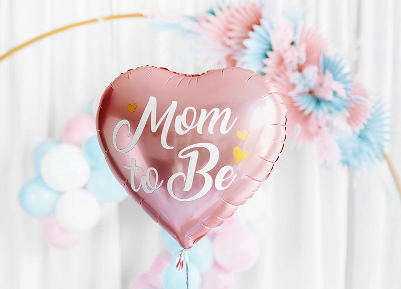 Helium Ballon Hart Mom To Be Roze Leeg 35cm