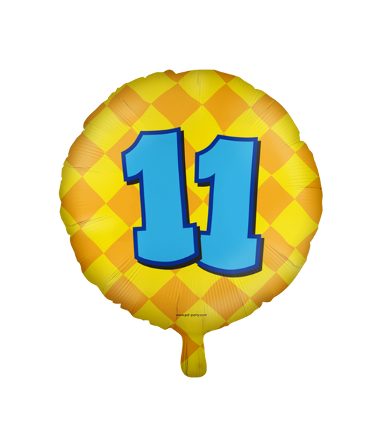 Helium Ballon 11 Jaar Gekleurd Leeg 46cm