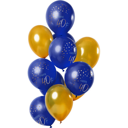 Ballonnen 40 Jaar Blauw 30cm 12st