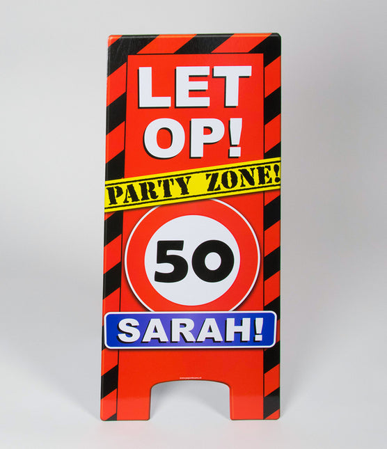 Sarah Warning Sign 50 Jaar 62,5cm