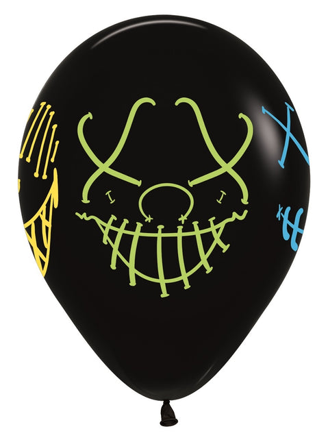 Ballonnen Masks Neon Ink Black 30cm 25st