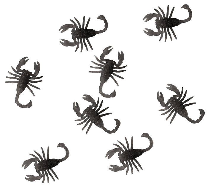 Zwarte Halloween Tafeldecoratie Schoerpioenen 6cm 7st