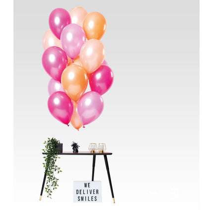 Perzik Roze Ballonnen Chroom 33cm 15st